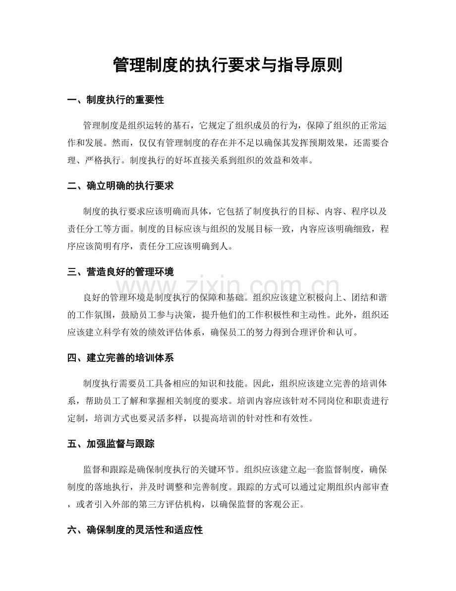 管理制度的执行要求与指导原则.docx_第1页