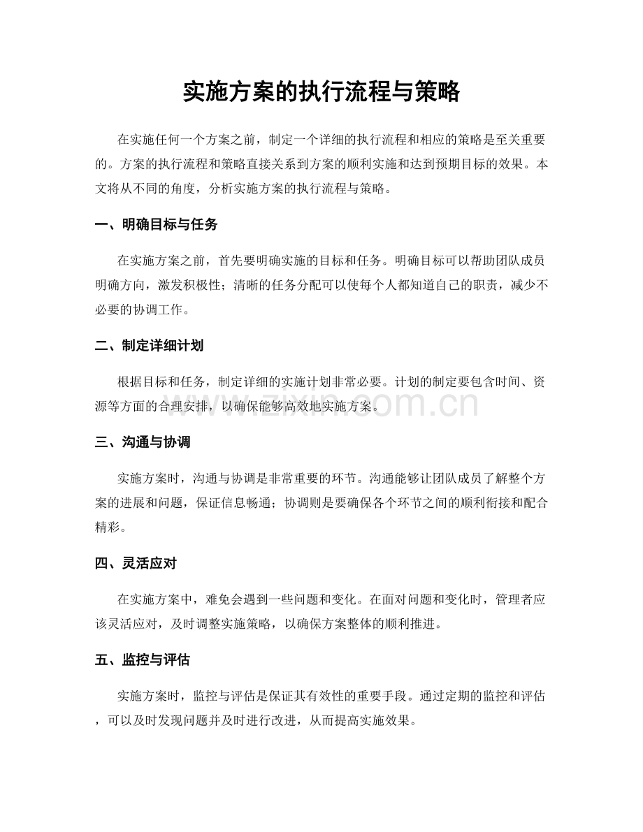 实施方案的执行流程与策略.docx_第1页