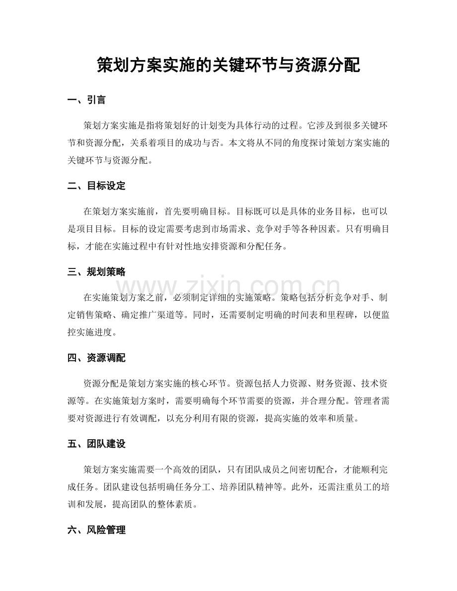 策划方案实施的关键环节与资源分配.docx_第1页