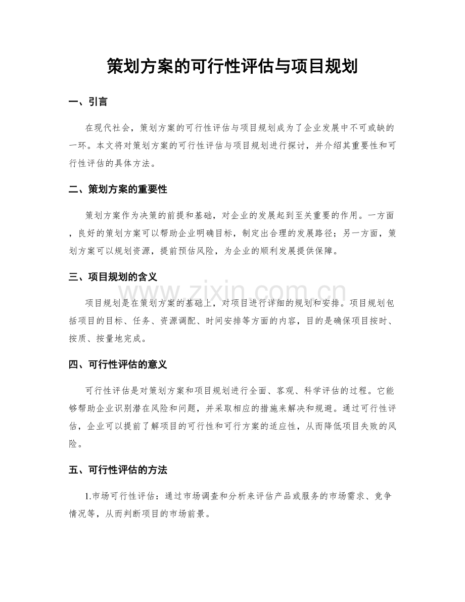 策划方案的可行性评估与项目规划.docx_第1页