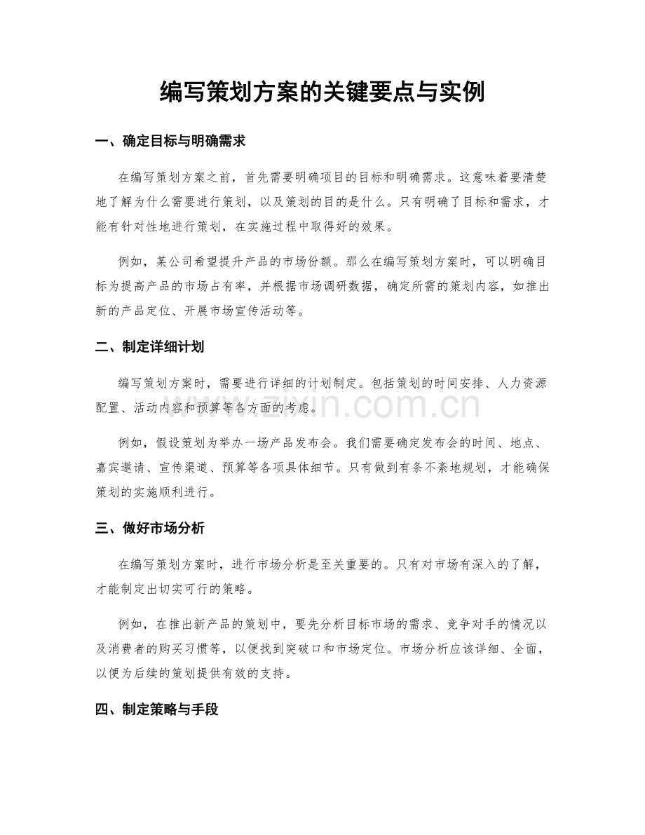 编写策划方案的关键要点与实例.docx_第1页