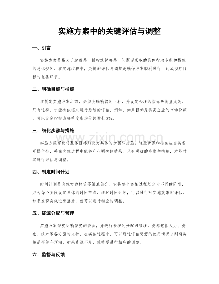 实施方案中的关键评估与调整.docx_第1页