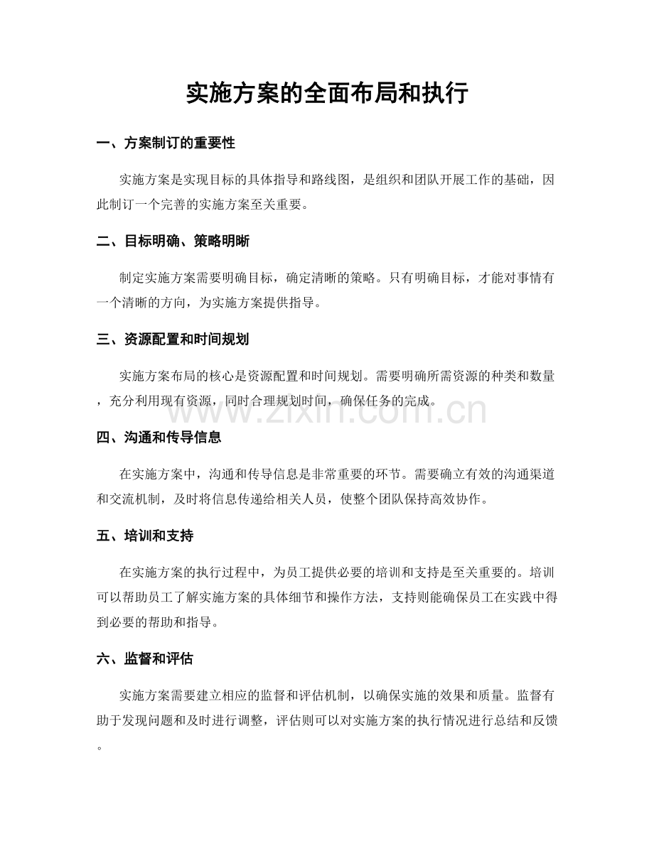 实施方案的全面布局和执行.docx_第1页