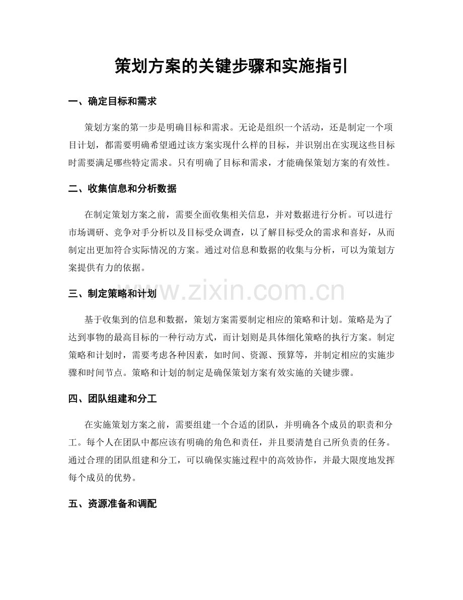 策划方案的关键步骤和实施指引.docx_第1页