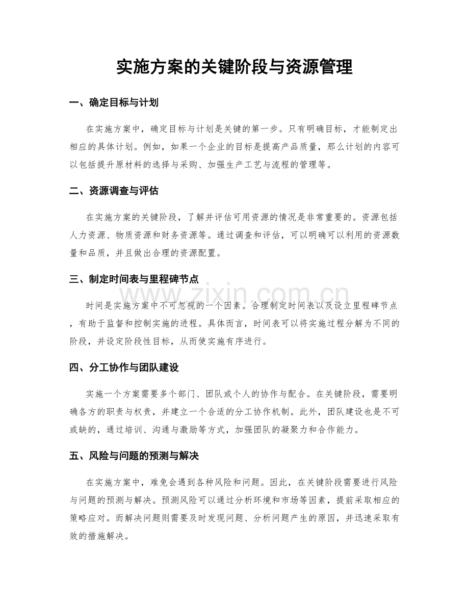 实施方案的关键阶段与资源管理.docx_第1页