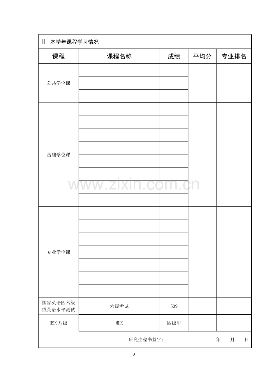 硕士研究生学业评定表模板.doc_第3页