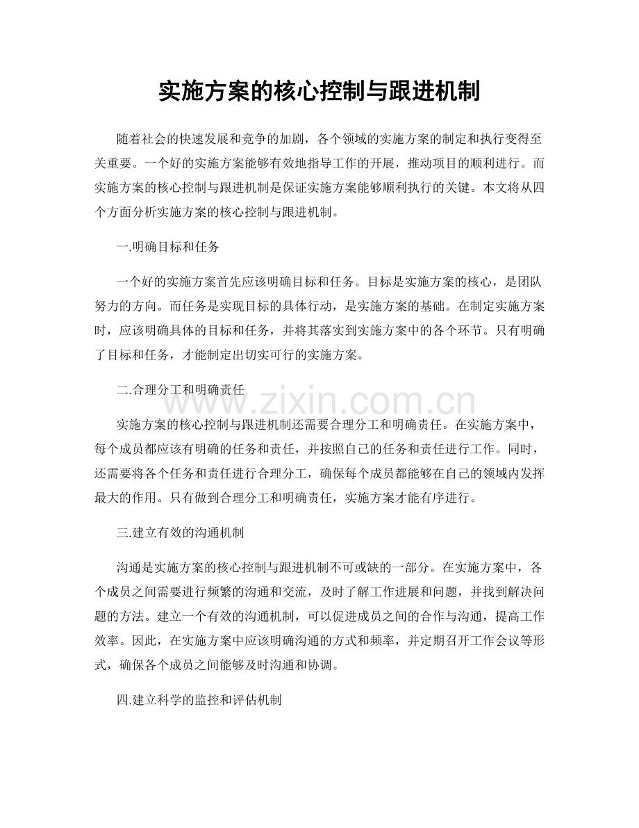 实施方案的核心控制与跟进机制.docx_第1页