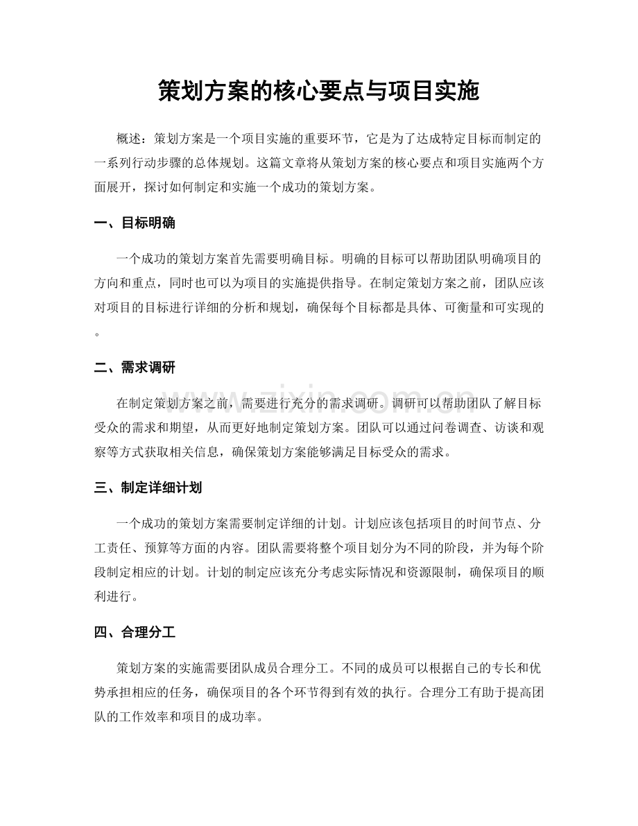 策划方案的核心要点与项目实施.docx_第1页