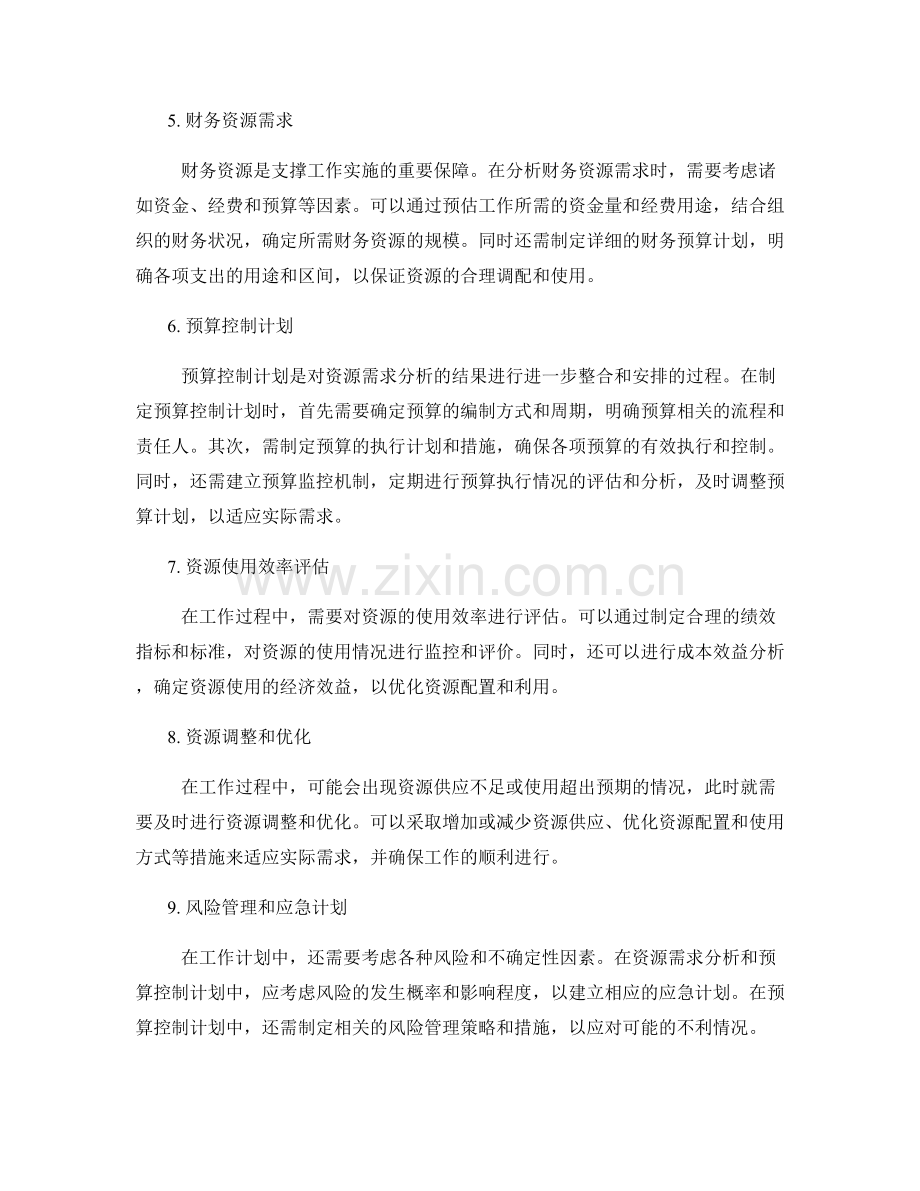 工作计划的资源需求分析和预算控制计划.docx_第2页