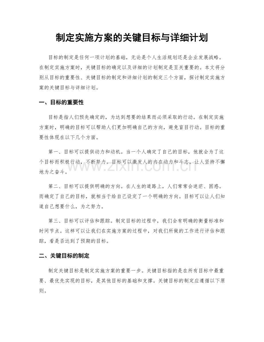 制定实施方案的关键目标与详细计划.docx_第1页