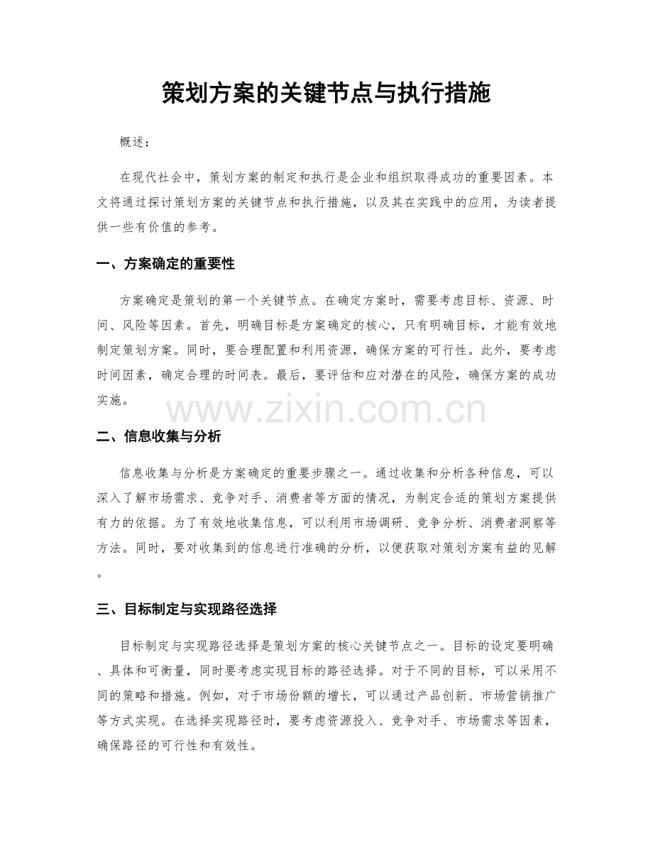 策划方案的关键节点与执行措施.docx_第1页