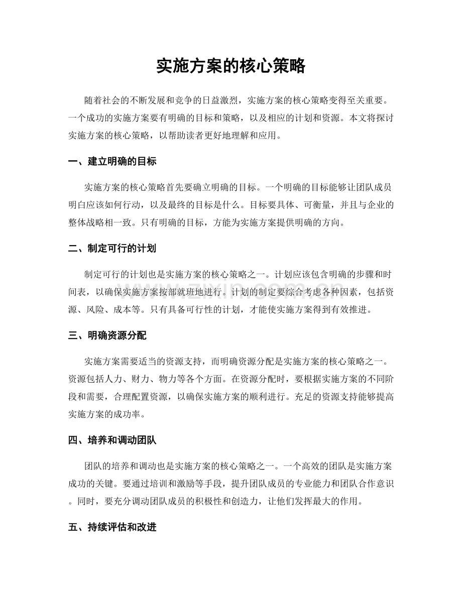 实施方案的核心策略.docx_第1页