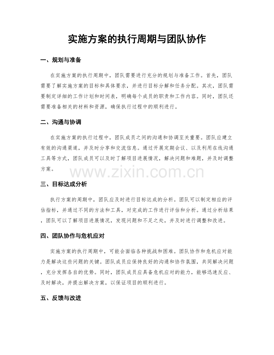 实施方案的执行周期与团队协作.docx_第1页