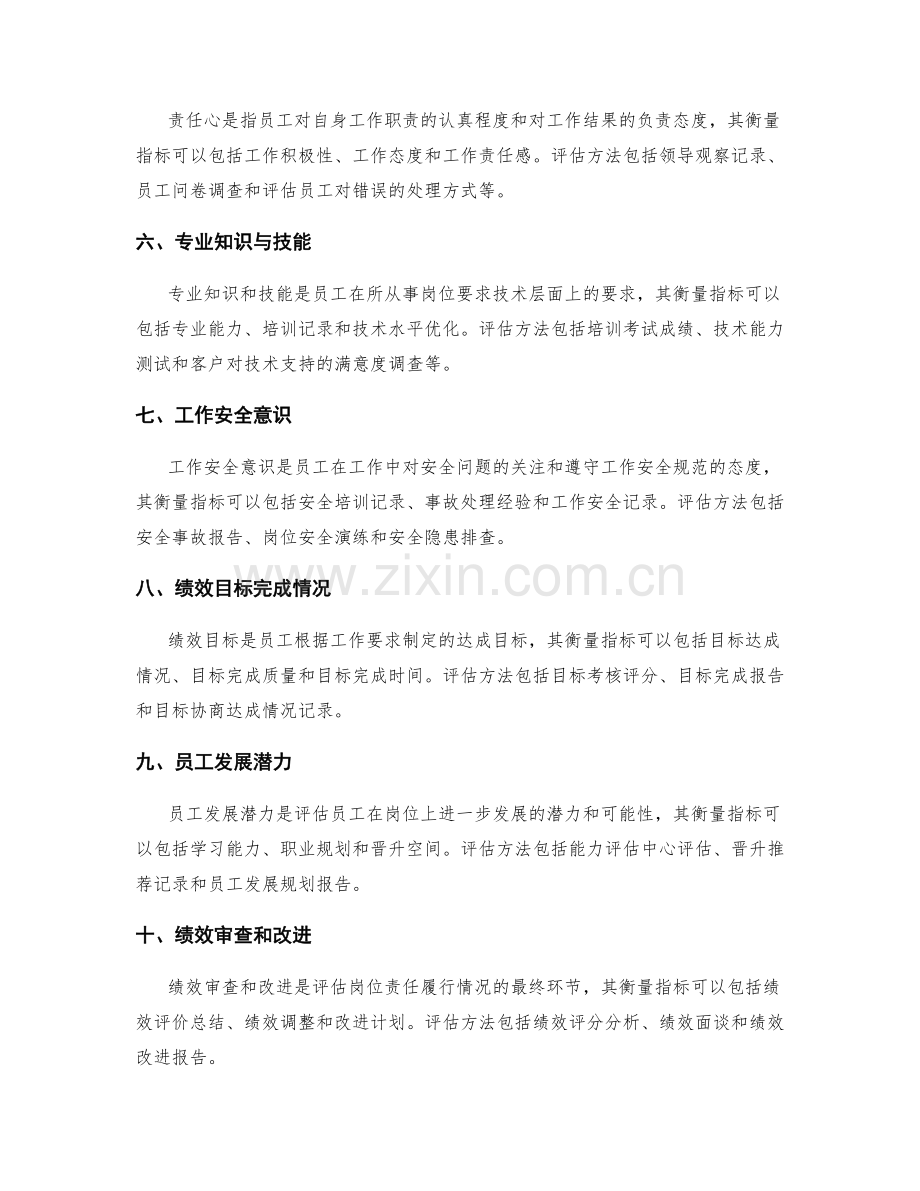 岗位责任的衡量指标及评估方法.docx_第2页