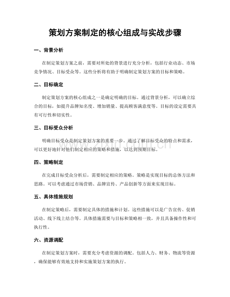 策划方案制定的核心组成与实战步骤.docx_第1页