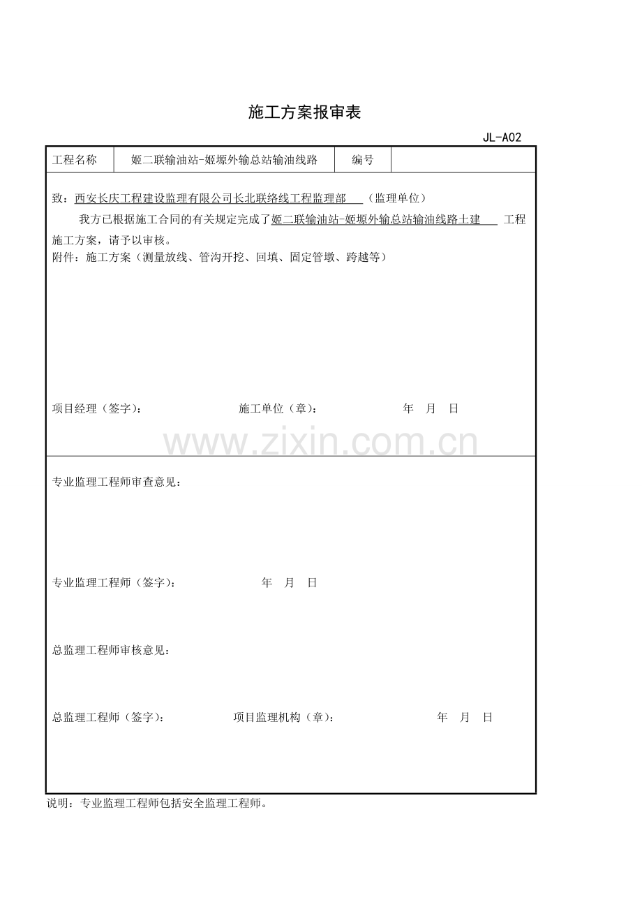 土建专项施工方案(包括报审表的填写).doc_第1页