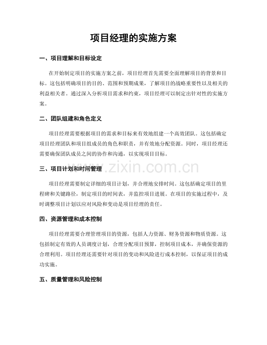 项目经理的实施方案.docx_第1页