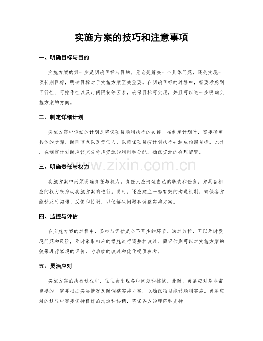 实施方案的技巧和注意事项.docx_第1页