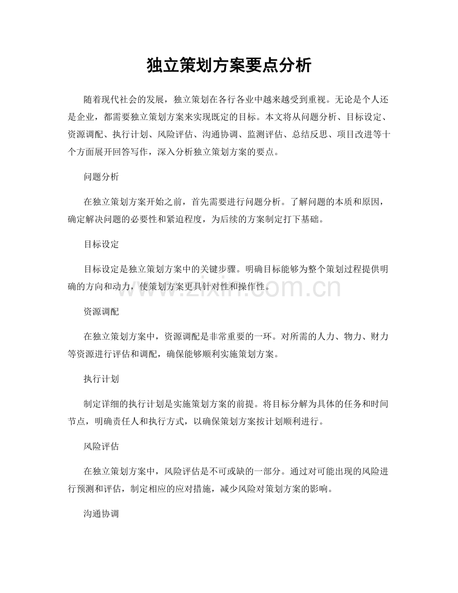 独立策划方案要点分析.docx_第1页