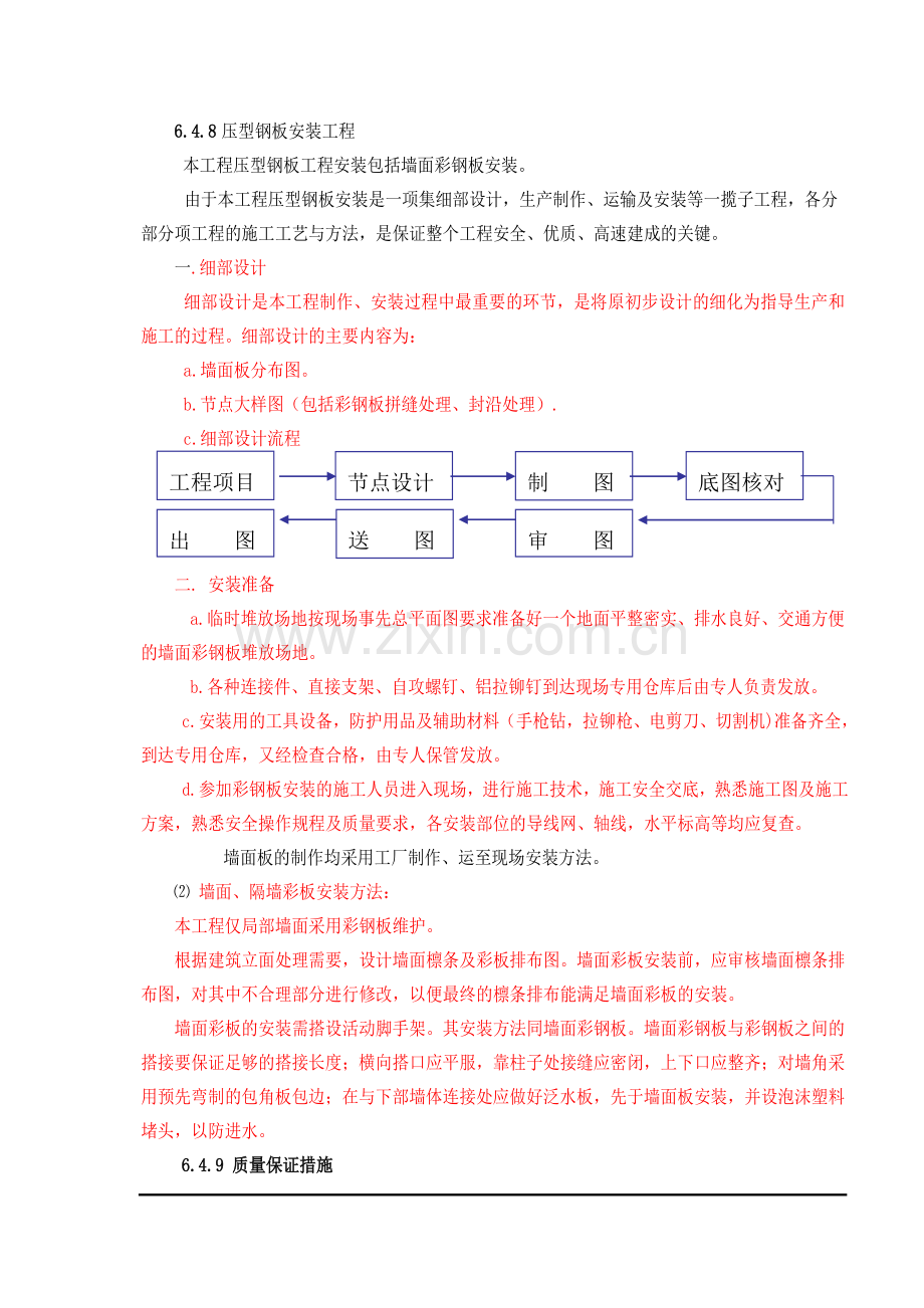 钢板墙面施工方案.docx_第1页