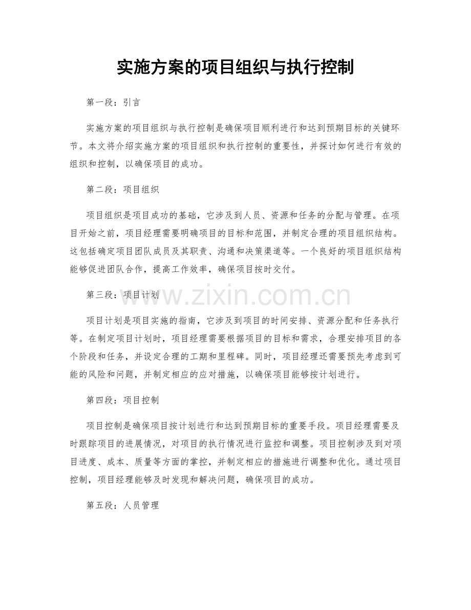 实施方案的项目组织与执行控制.docx_第1页