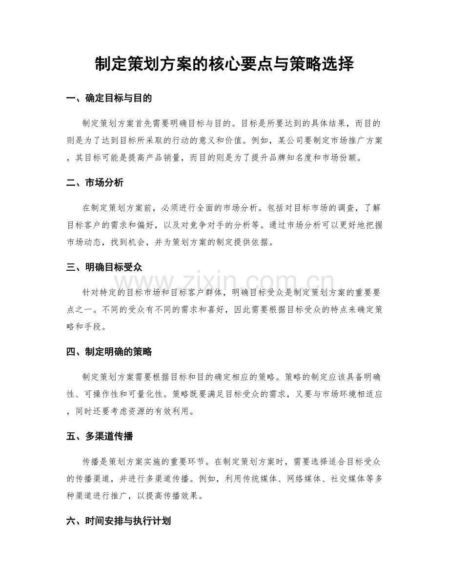 制定策划方案的核心要点与策略选择.docx_第1页