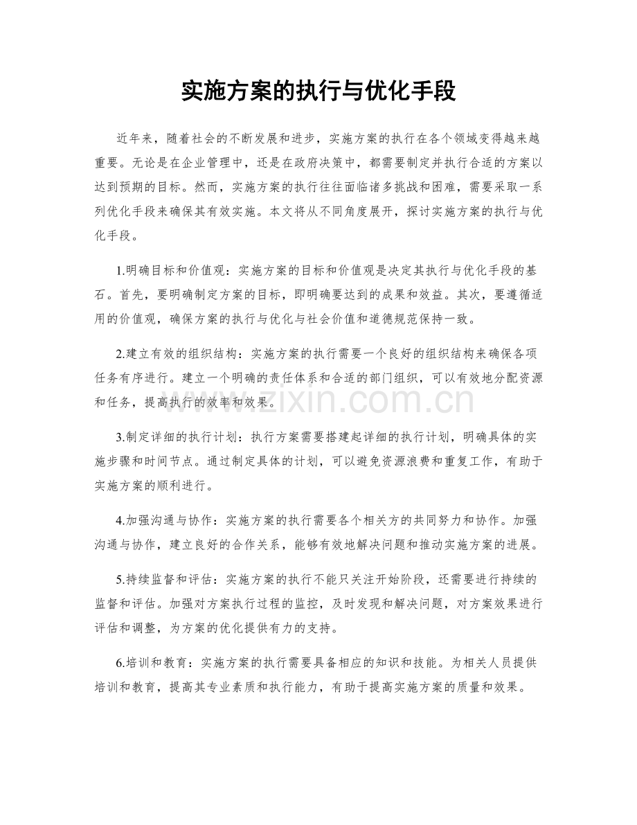 实施方案的执行与优化手段.docx_第1页