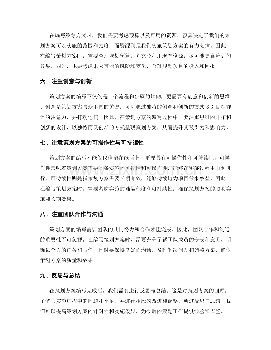 策划方案编写的注意事项总结.docx_第2页