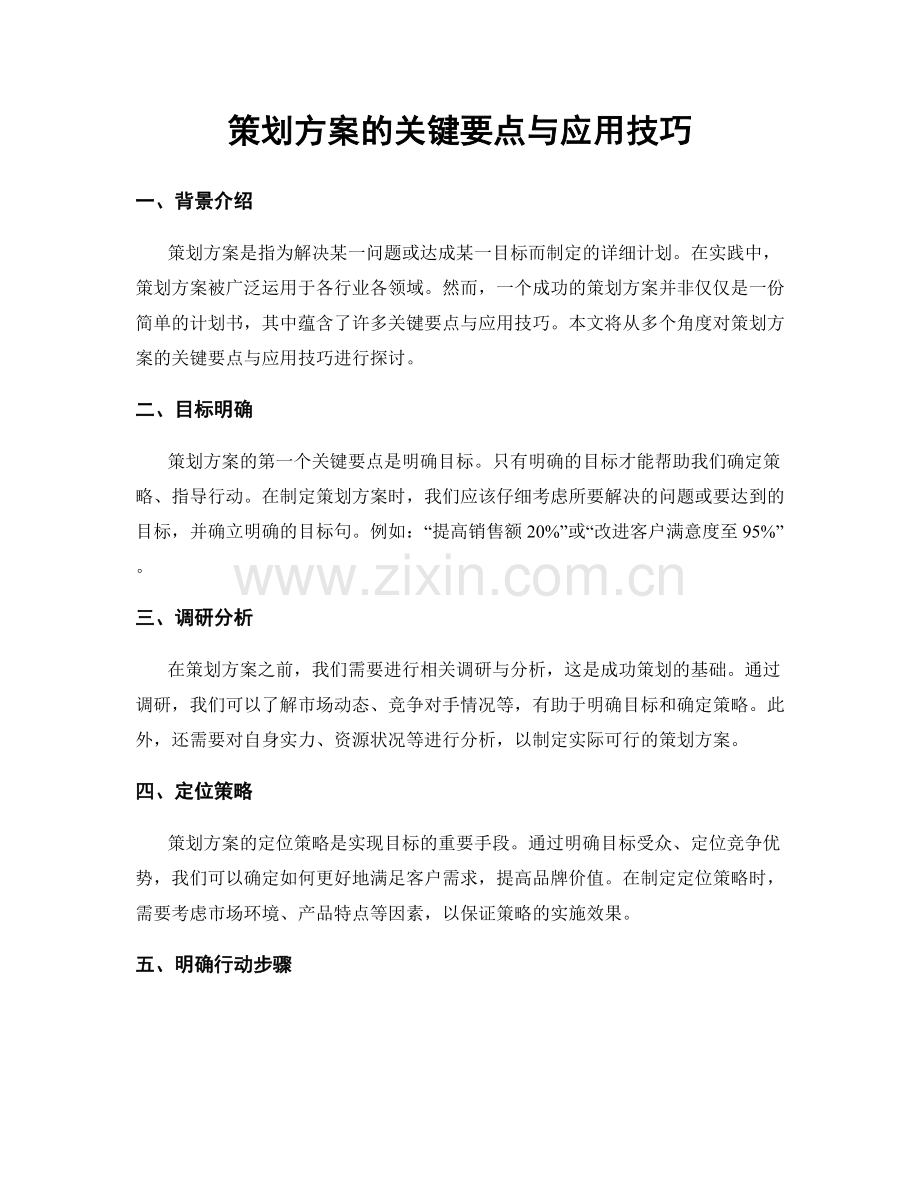 策划方案的关键要点与应用技巧.docx_第1页