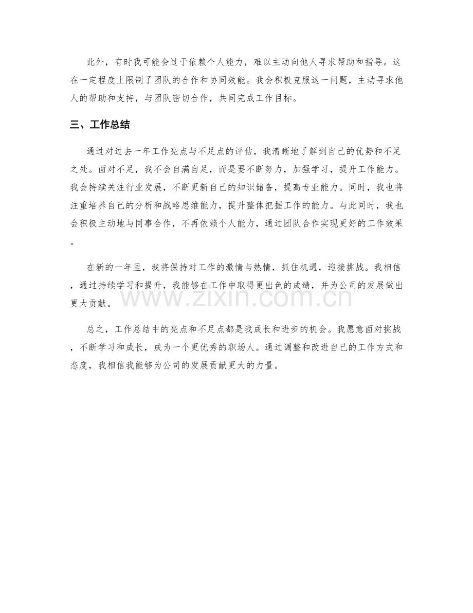 工作总结中的亮点与不足点评.docx_第2页