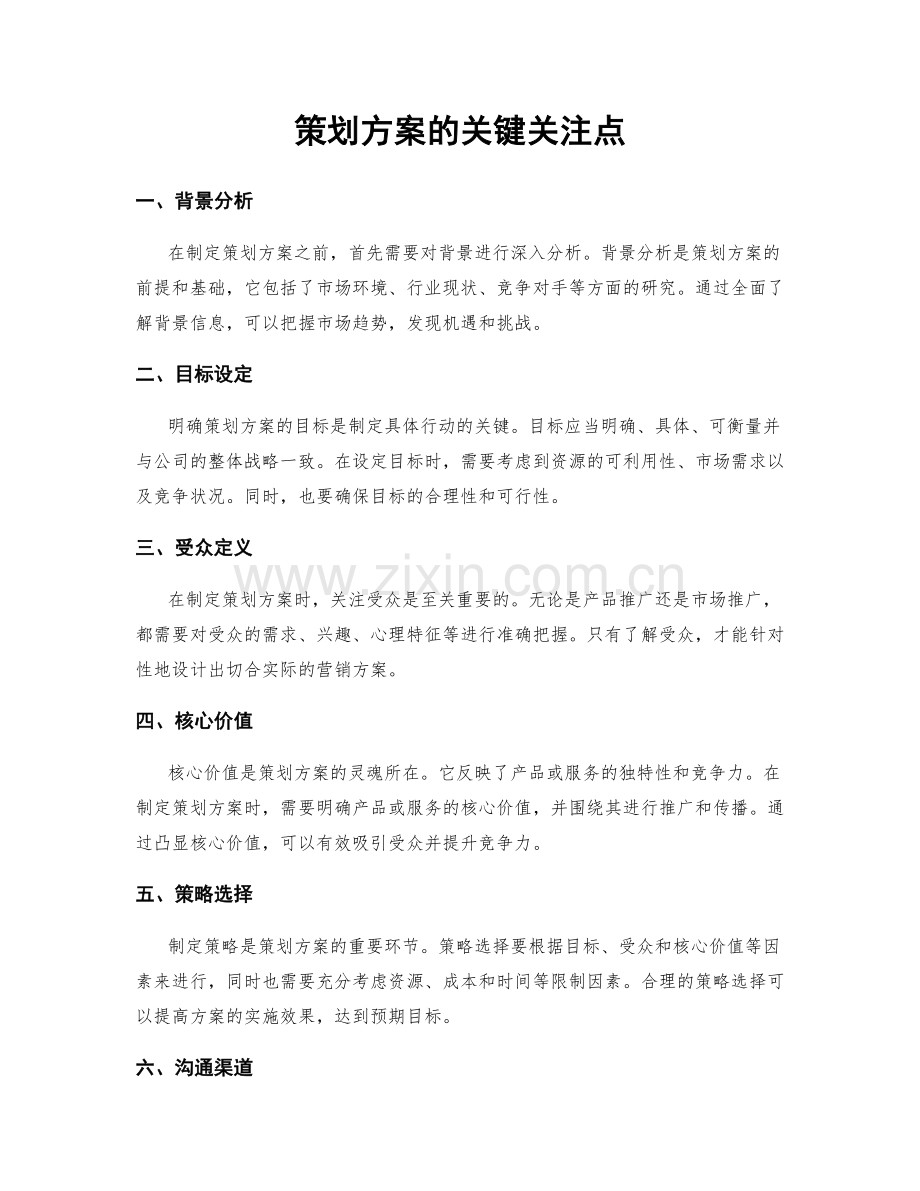 策划方案的关键关注点.docx_第1页