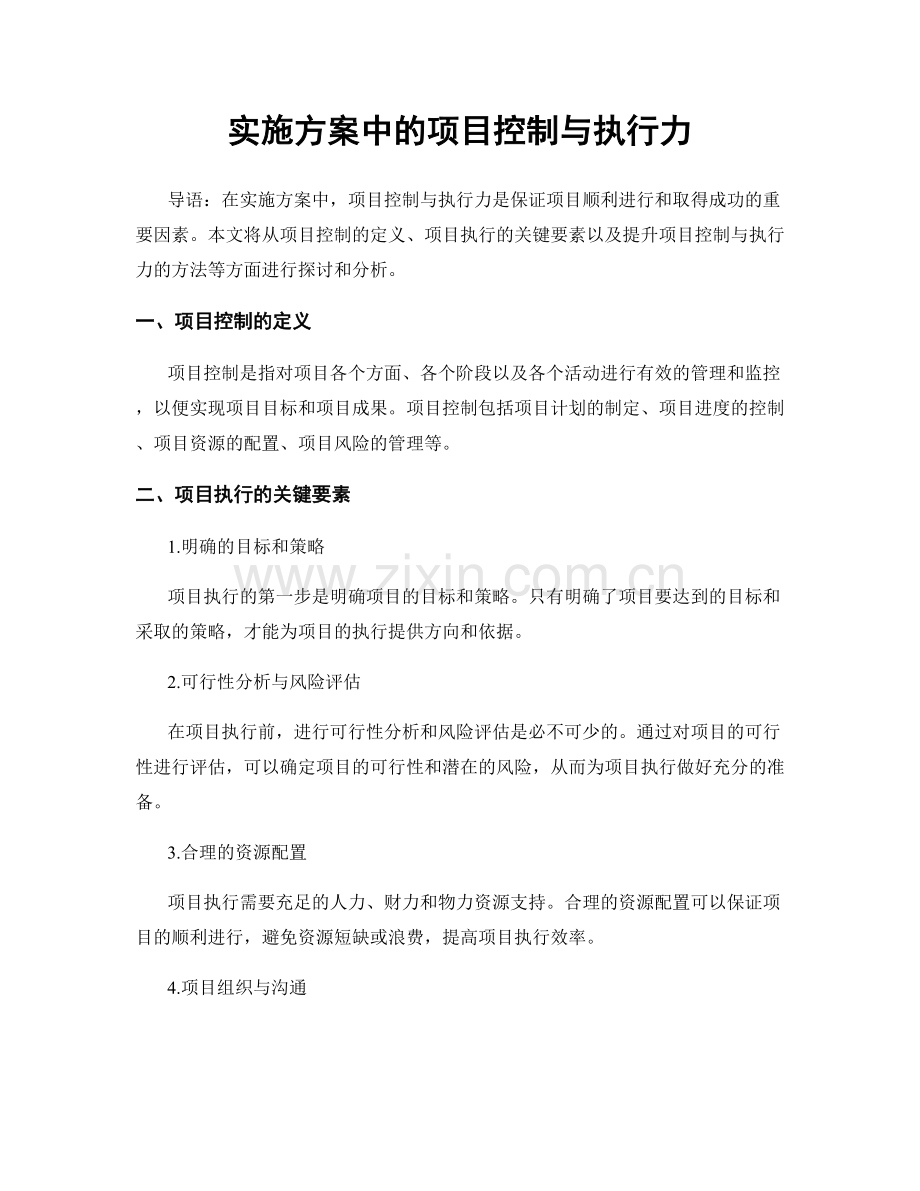 实施方案中的项目控制与执行力.docx_第1页