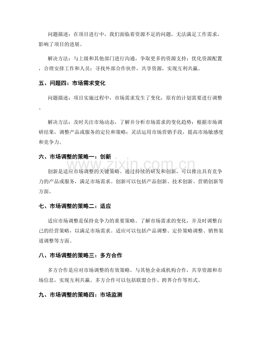 工作总结的问题解决报告与市场调整.docx_第2页