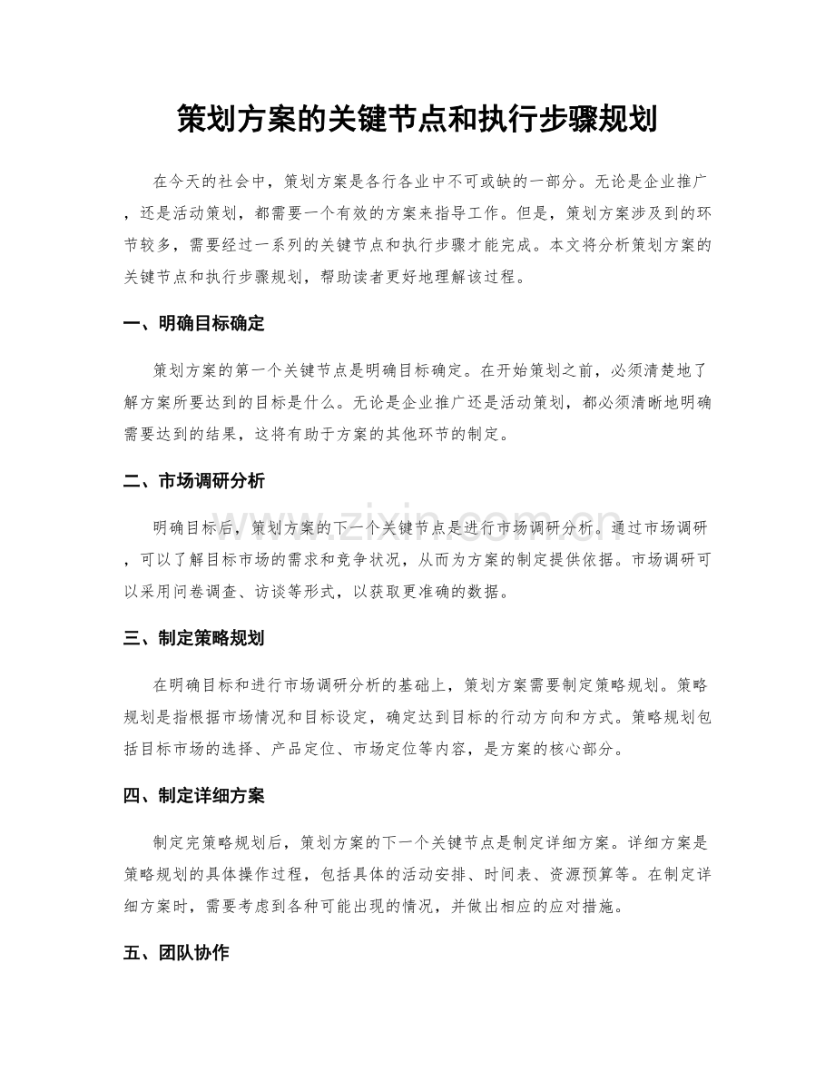 策划方案的关键节点和执行步骤规划.docx_第1页