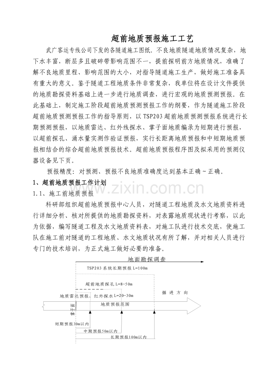 超前地质预报施工工艺应用.docx_第1页