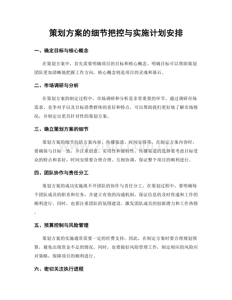 策划方案的细节把控与实施计划安排.docx_第1页