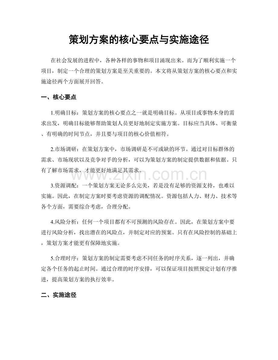 策划方案的核心要点与实施途径.docx_第1页