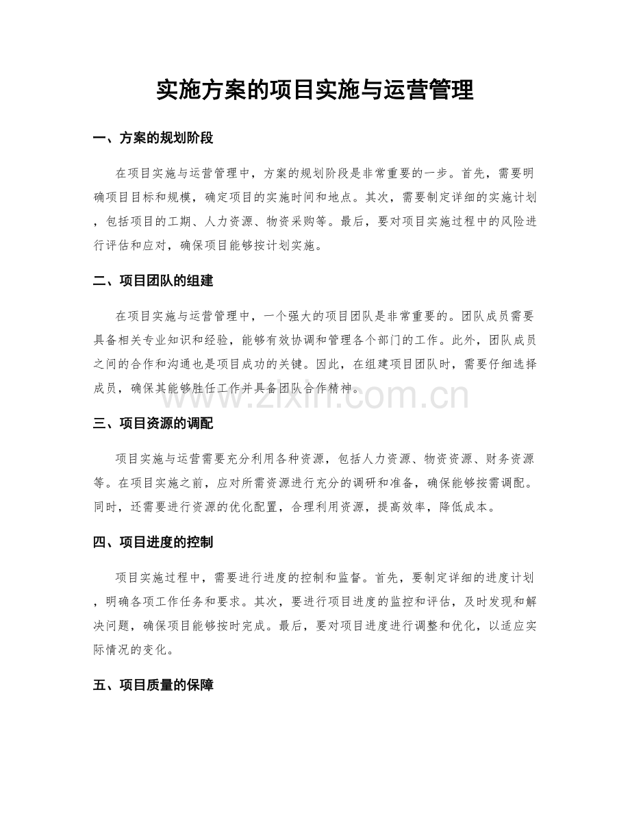 实施方案的项目实施与运营管理.docx_第1页