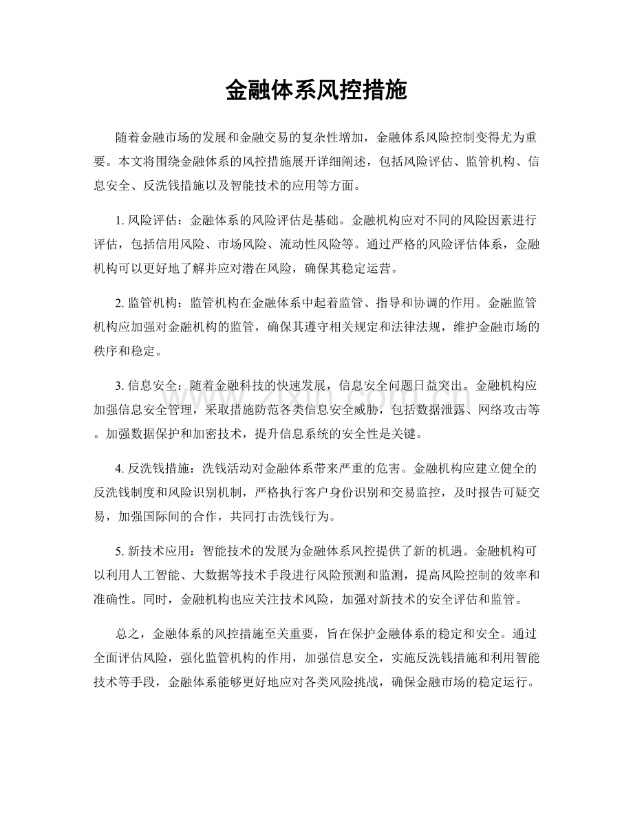 金融体系风控措施.docx_第1页