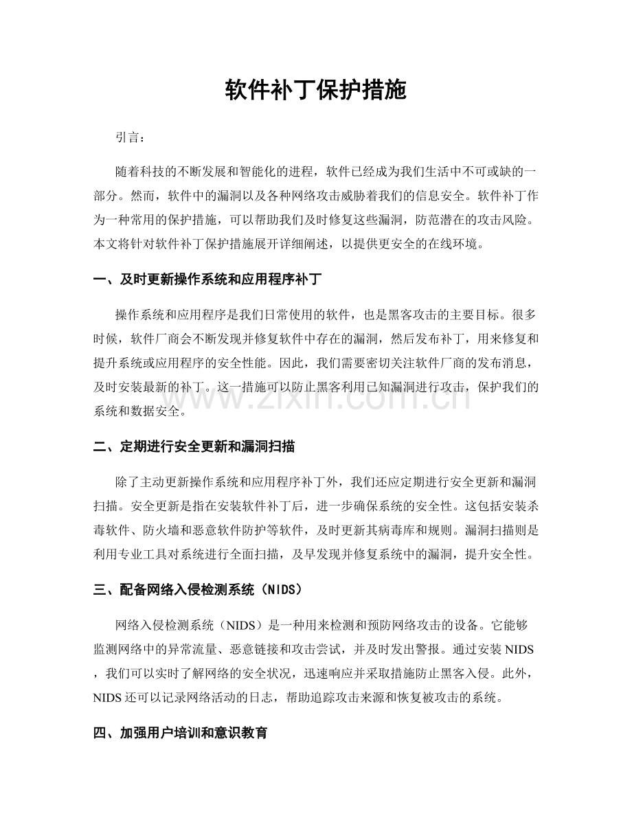 软件补丁保护措施.docx_第1页