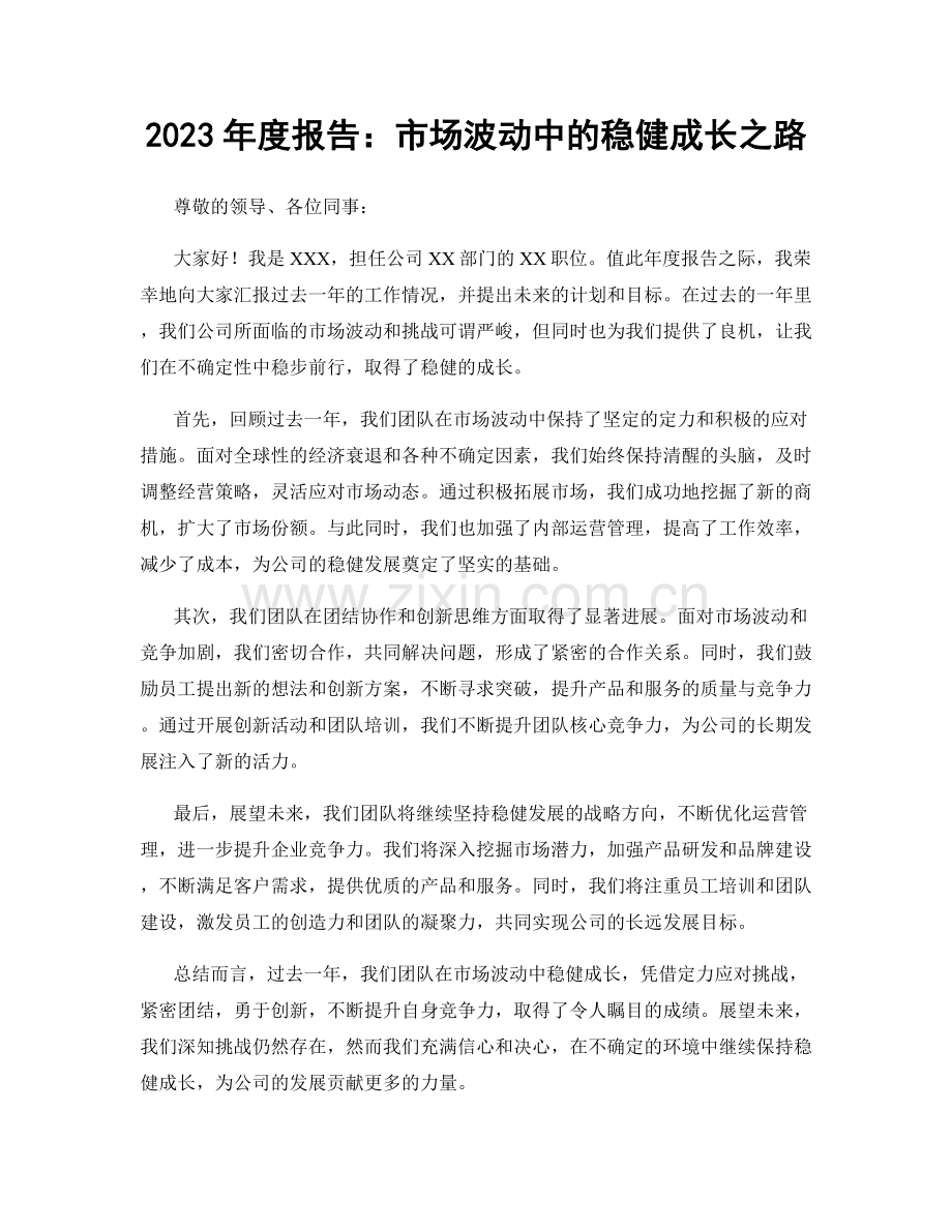 2023年度报告：市场波动中的稳健成长之路.docx_第1页