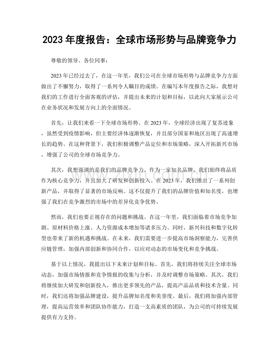 2023年度报告：全球市场形势与品牌竞争力.docx_第1页