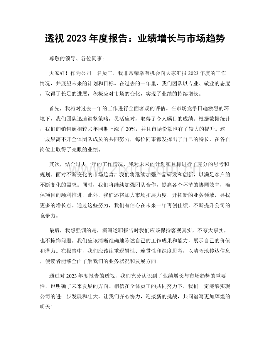 透视2023年度报告：业绩增长与市场趋势.docx_第1页