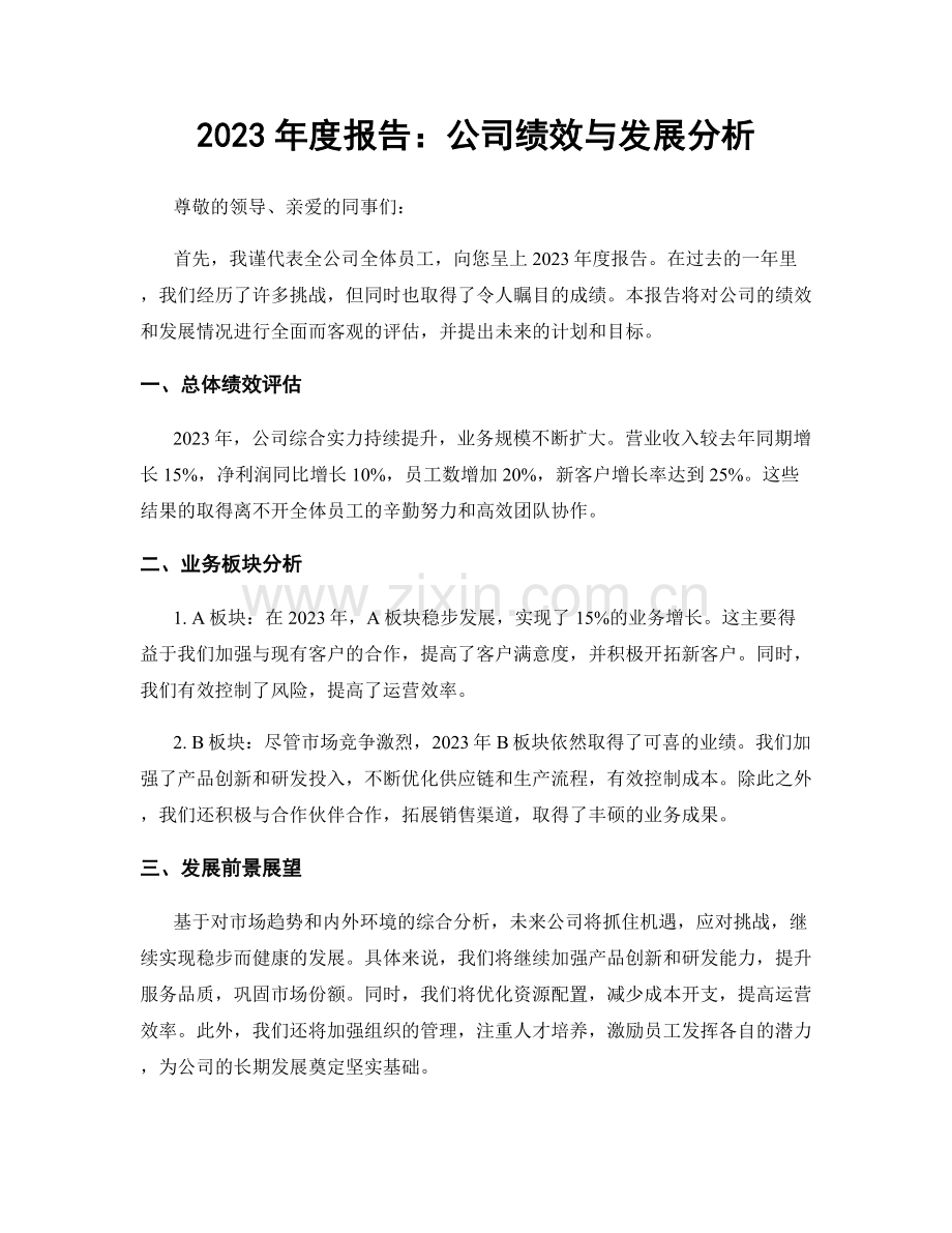 2023年度报告：公司绩效与发展分析.docx_第1页