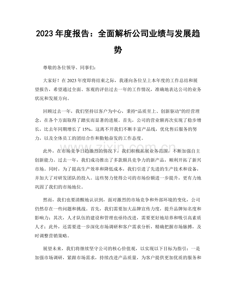 2023年度报告：全面解析公司业绩与发展趋势.docx_第1页