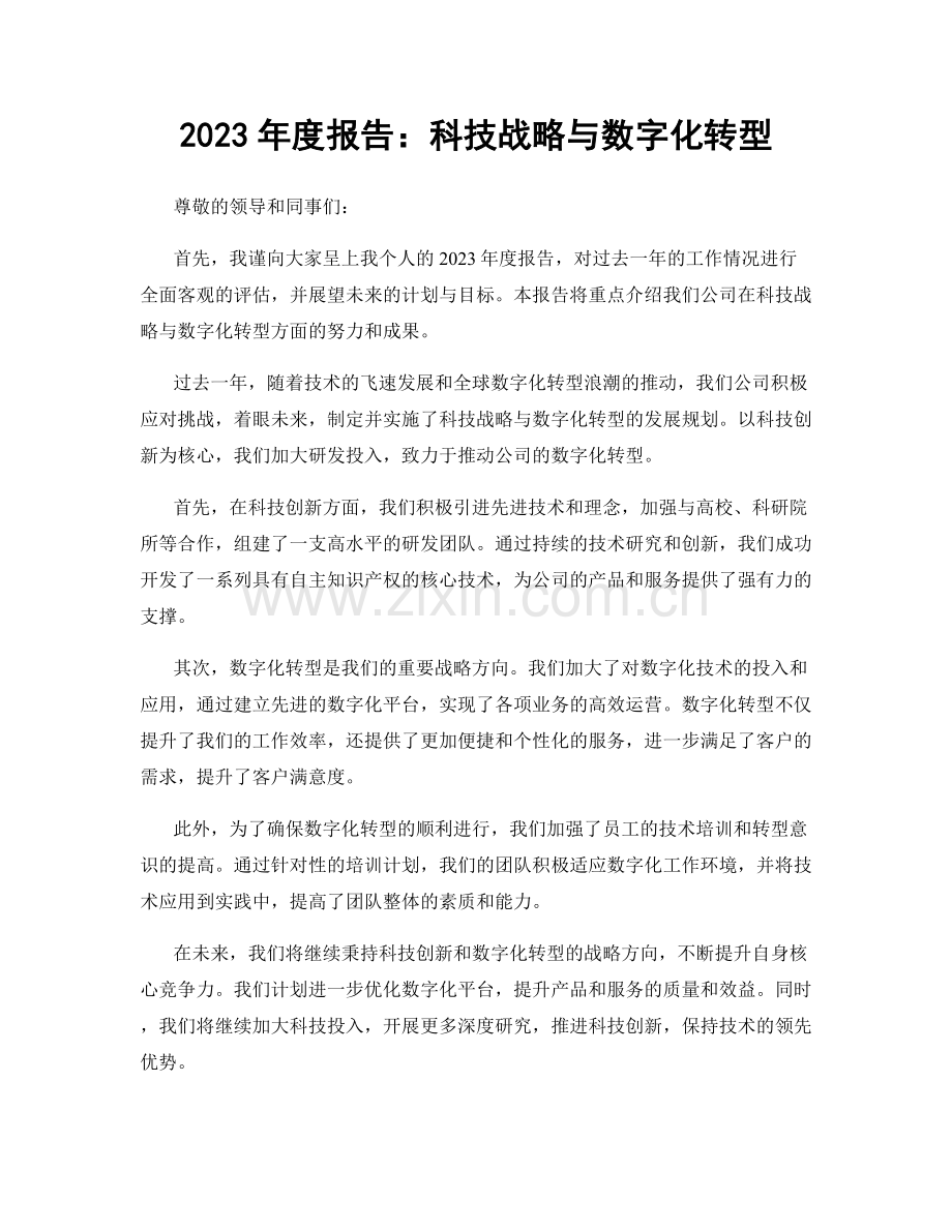 2023年度报告：科技战略与数字化转型.docx_第1页