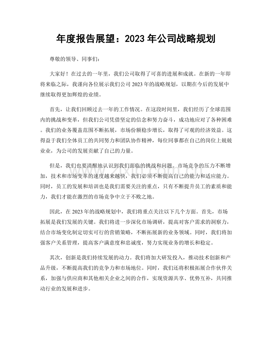 年度报告展望：2023年公司战略规划.docx_第1页