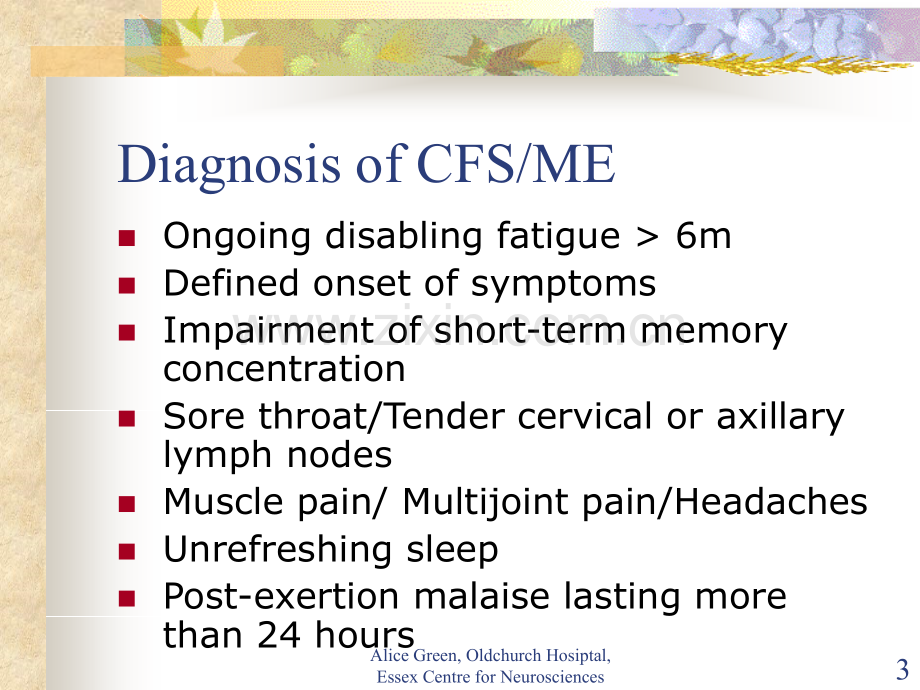 CognitiveBehaviouralTherapyinChronicFatigueSyndrome：认知行为疗法对慢性疲劳综合征.ppt_第3页