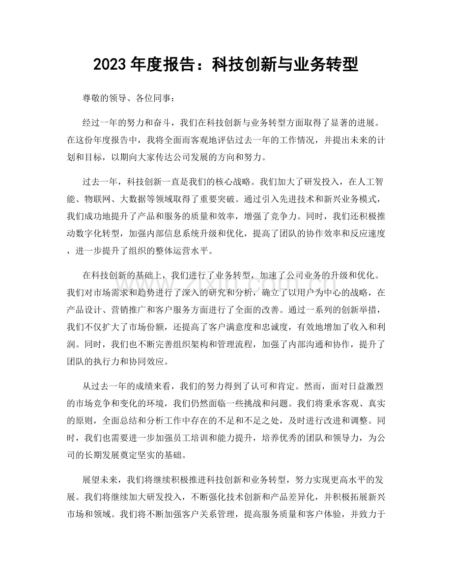 2023年度报告：科技创新与业务转型.docx_第1页