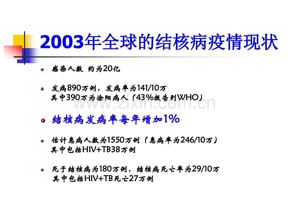 全球的行动全球结核病控制目标千年发展目标指标24到2005年底.ppt_第3页